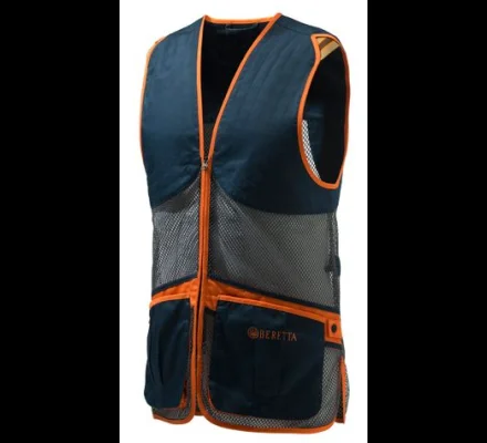 Gilet de tir ball-trap unisexe Full Mesh bleu /orange BERETTA