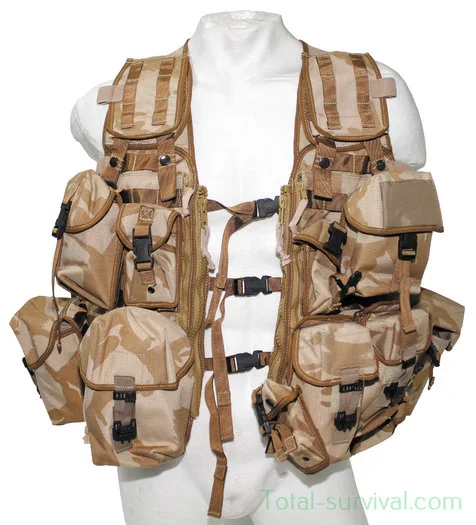 Gilet de transport tactique britannique, Molle, Full kit, désert DPM