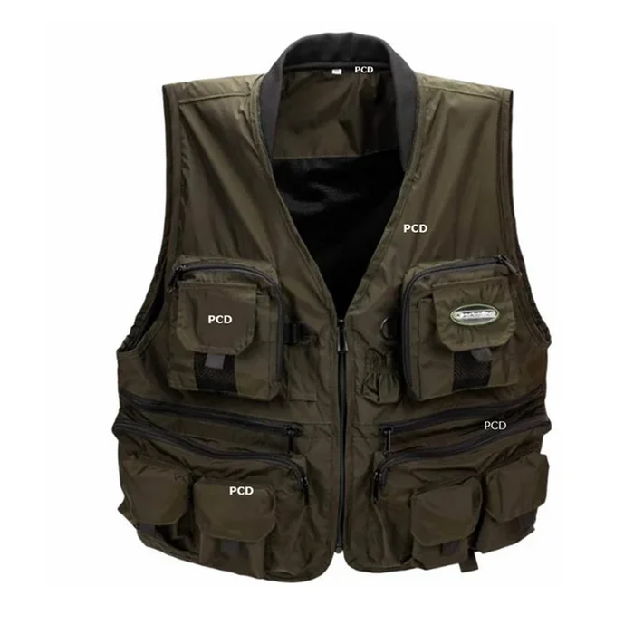 Gilet Homme Court Garbolino Altiplano 13 Poches Kaki