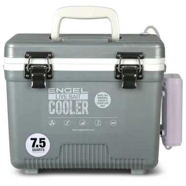 Glacière Engel 7,5 qt Live Bait Pro avec aérateur rechargeable AP3 et quincaillerie en acier inoxydable