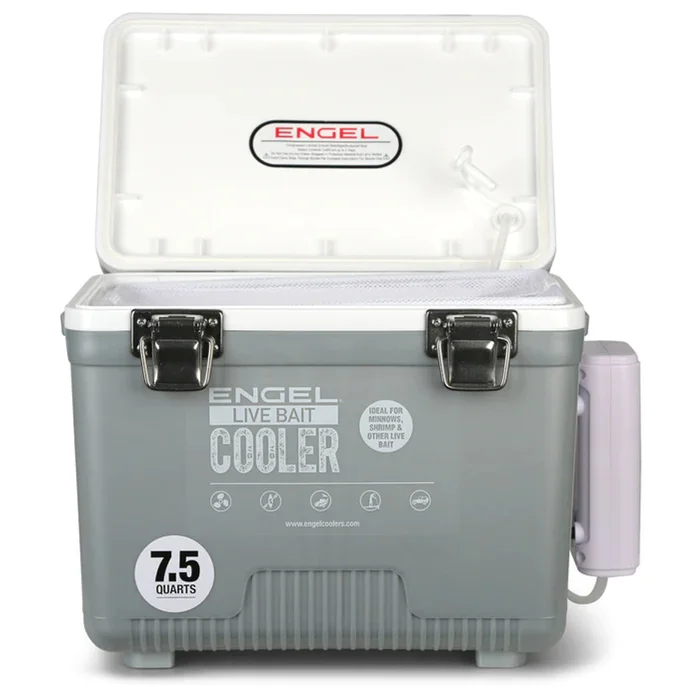 Glacière Engel 7,5 qt Live Bait Pro avec aérateur rechargeable AP3 et quincaillerie en acier inoxydable – Image 2
