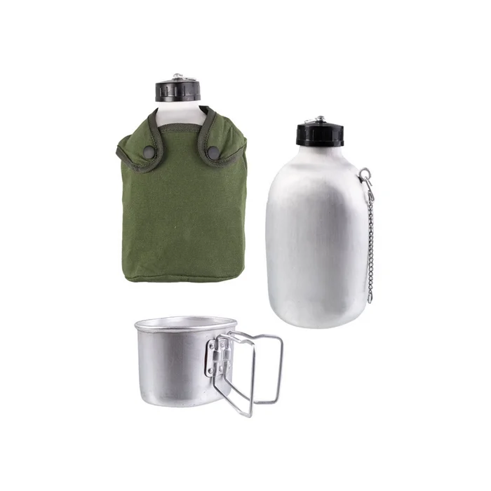 Gourde Armée Française Alu avec quart et housse 1.3L