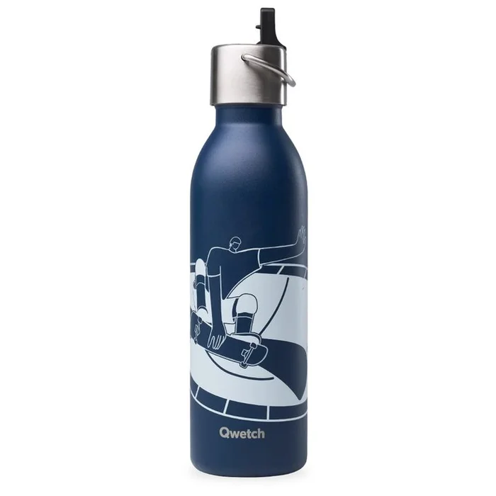 Gourde Qwetch Active Sport 600 ml FFRS Skate Bowl Bleu Marine