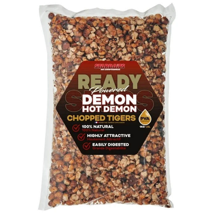 Graines Cuites Starbaits Ready Seeds Chopped Tigers Demon Hot Demon 1Kg