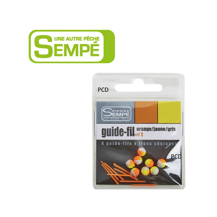 GUIDE FIL PIERRE SEMPE ORANGE /JAUNE /GRIS PAR 8
