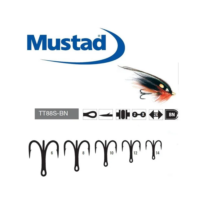 HAMECONS MUSTAD TRIPLE SALMON TUBE TT88S-BN PAR 10
