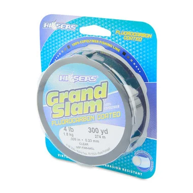 Hi Seas – Fil enduit de fluorocarbone 100 % Grand Slam – Transparent – Bobine de remplissage de 300 vg