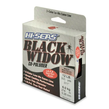 Hi Seas – Fil monofilament Black Widow I.G.F.A. – 3 couleurs camouflage – Bobine de remplissage