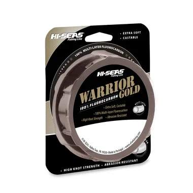 Hi Seas – Ligne Fluorocarbone Warrior Gold – Transparent – Bobine de remplissage 200yd