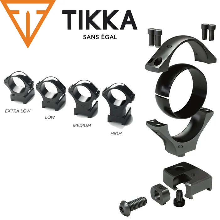 Jeu De 2 Colliers Tikka Optilock Acier Diamètre 25.4mm Haut
