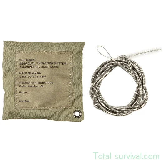 Kit de nettoyage de l’armée britannique pour vessie d’hydratation, pochette ranger vert
