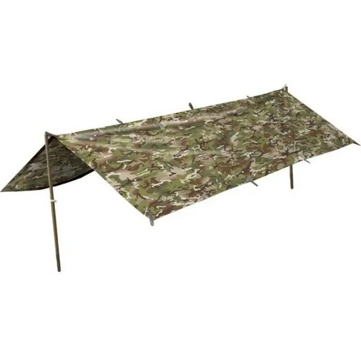 Kombat Tactical Tarp / Basha, 210D Nylon rip-stop, BTP Multicam, boucles de fixation, 250 x 170 CM