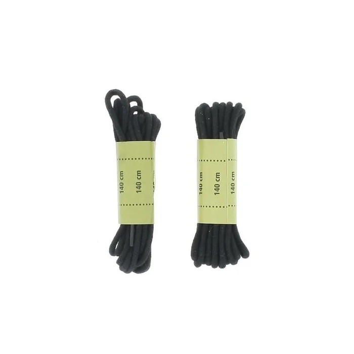 Lacets ronds noirs coton 140 cm 2 Paires