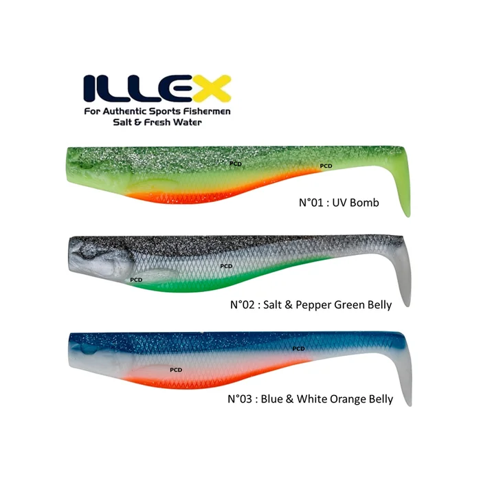 Leurres Souples Illex Dexter Shad 200 UV Pack Par 18