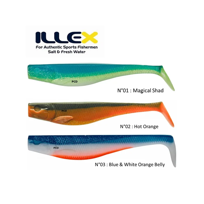 Leurres Souples Illex Dexter Shad 250 UV Pack Par 9