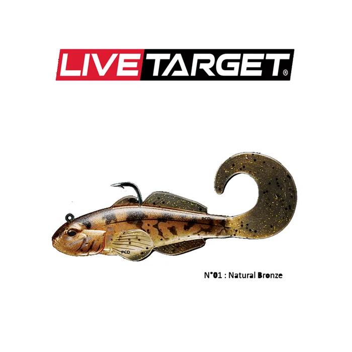 LEURRES SOUPLES LIVE TARGET GOBY CURLY TAIL 8CM PAR 3