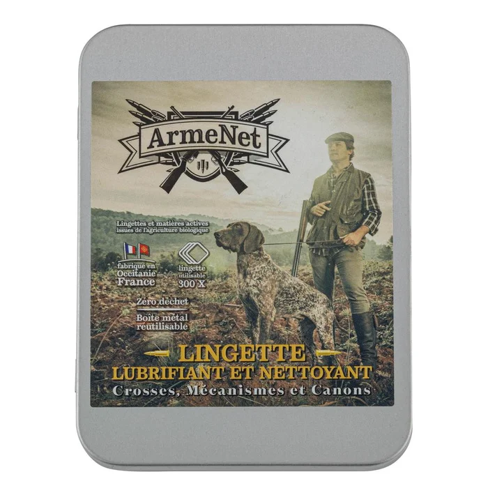 Lingettes Lubrifiant et Nettoyant Armenet Petit Modèle – Pratiques et Efficaces – Entretien Rapide des Armes