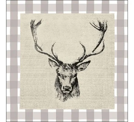 Lot de 20 serviettes en papier tête de cerf