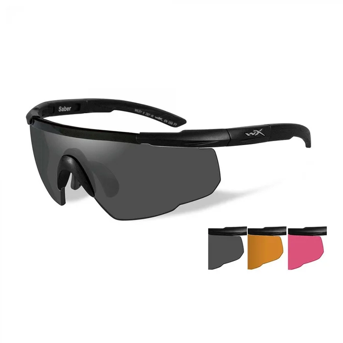 Lunettes de protection balistique Saber Advanced + verres fumé/orange/rouge