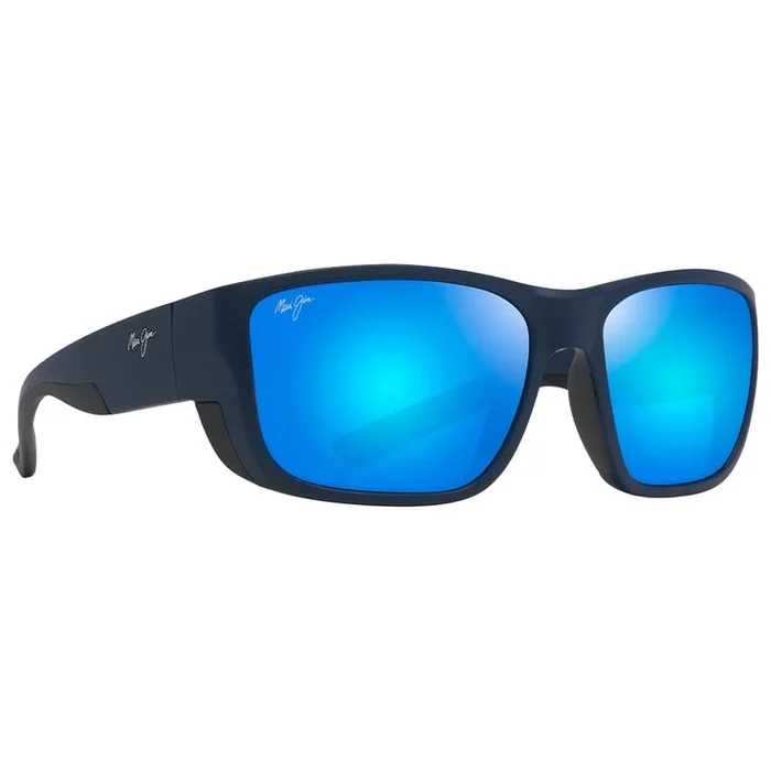 Lunettes de soleil Maui Jim Amberjack Bleu Marine Foncé Mat Blue Hawaii Mineral Superthin
