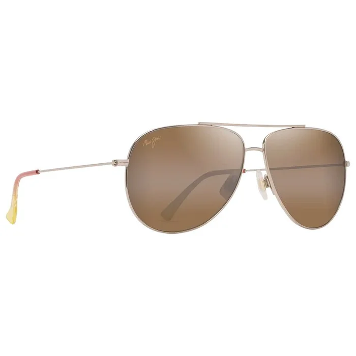 Lunettes de soleil Maui Jim Hauoli XL Doré Clair Bbrillant Orange Jaune Bronze HCL MauiPure