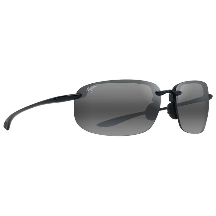 Lunettes de soleil Maui Jim Ho&rsquo;okipa Xlarge Noir Brillant Neutral Grey MauiPure