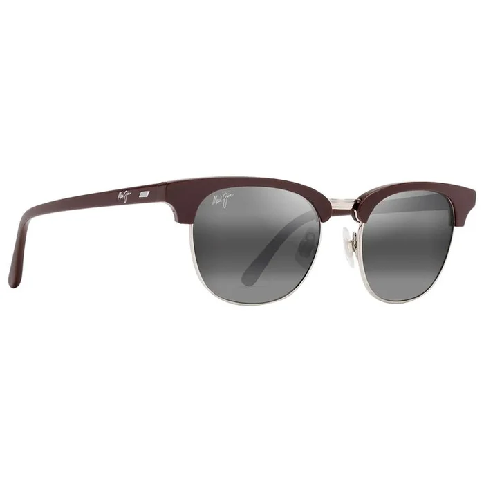 Lunettes de soleil Maui Jim Holomua Shiny Solid Brown Neutral Grey Mineral Superthin