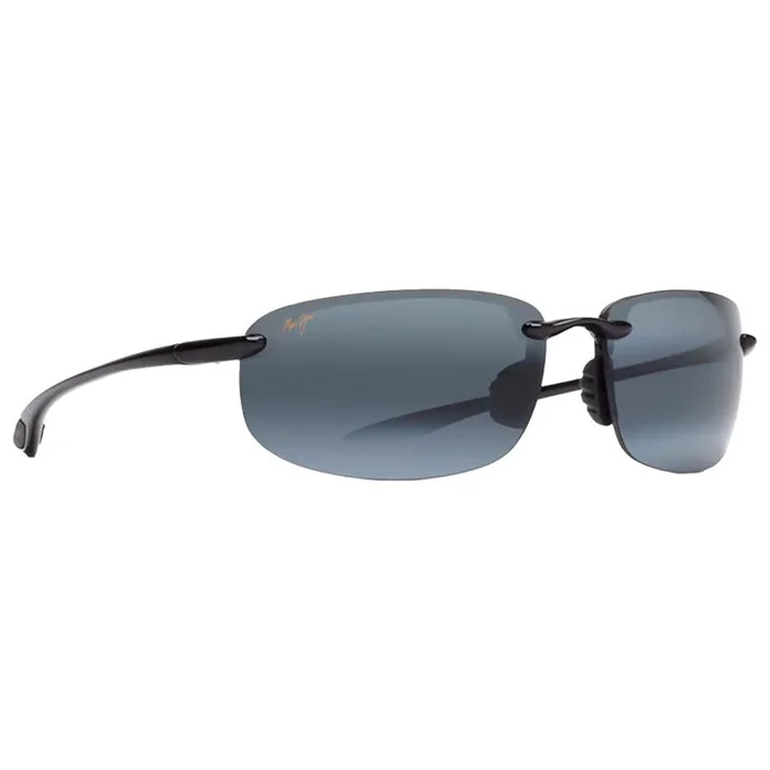 Lunettes de soleil Maui Jim Hookipa Noir Brillant Gris Neutre Polycarbonate Bidegrade