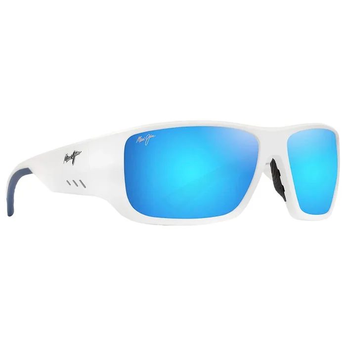 Lunettes de soleil Maui Jim Keha Blanc Mat Bleu Hawaï Minéral SuperThin