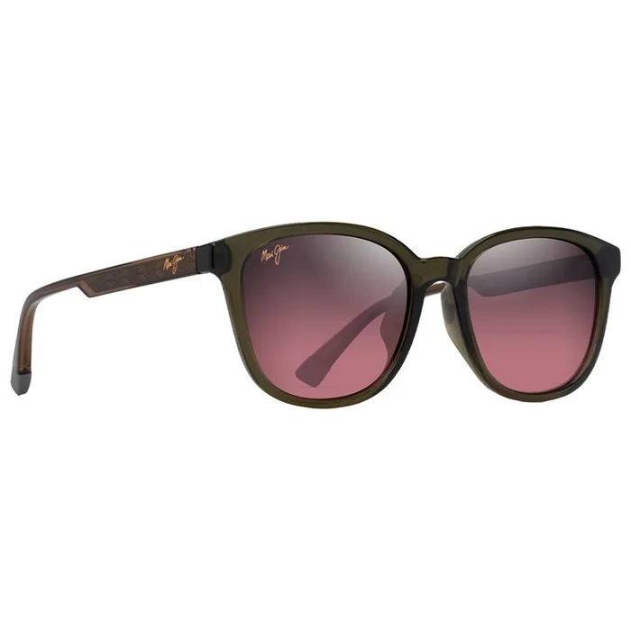 Lunettes de soleil Maui Jim Ku’ikahi Asian Fit Vert Transparent Brillant Maui Rose Minéral Superthin