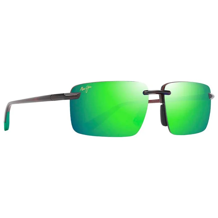 Lunettes de soleil Maui Jim Laulima Asian Fit Marron Transparent Brillant MauiGreen MauiPure