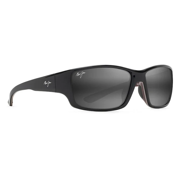 Lunettes de soleil Maui Jim Local Kine Shiny Black Gris Neutre Minéral Superthin