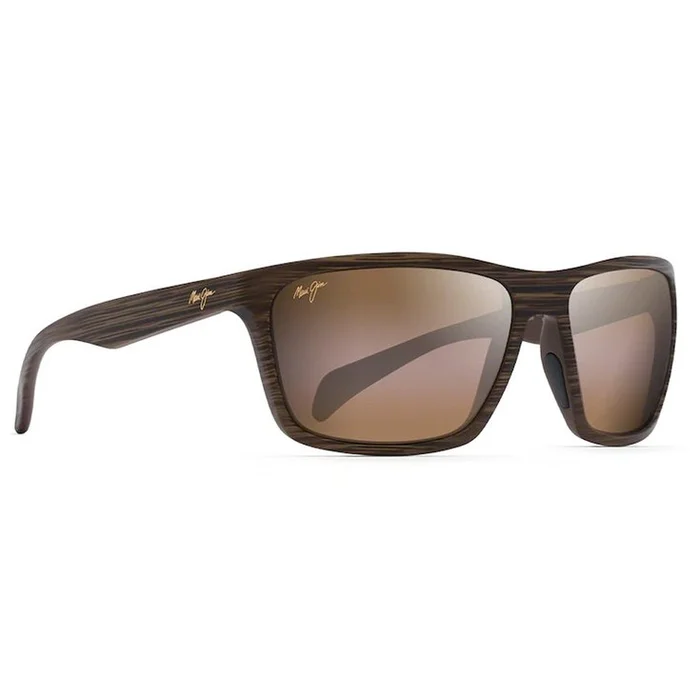 Lunettes de soleil Maui Jim Makoa Matte Brown Wood Grain Hcl Bronze Superthin Glass