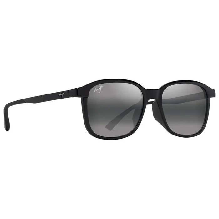 Lunettes de soleil Maui Jim Makuahine Asian Fit Noir Brillant Neutral Grey Minéral Superthin