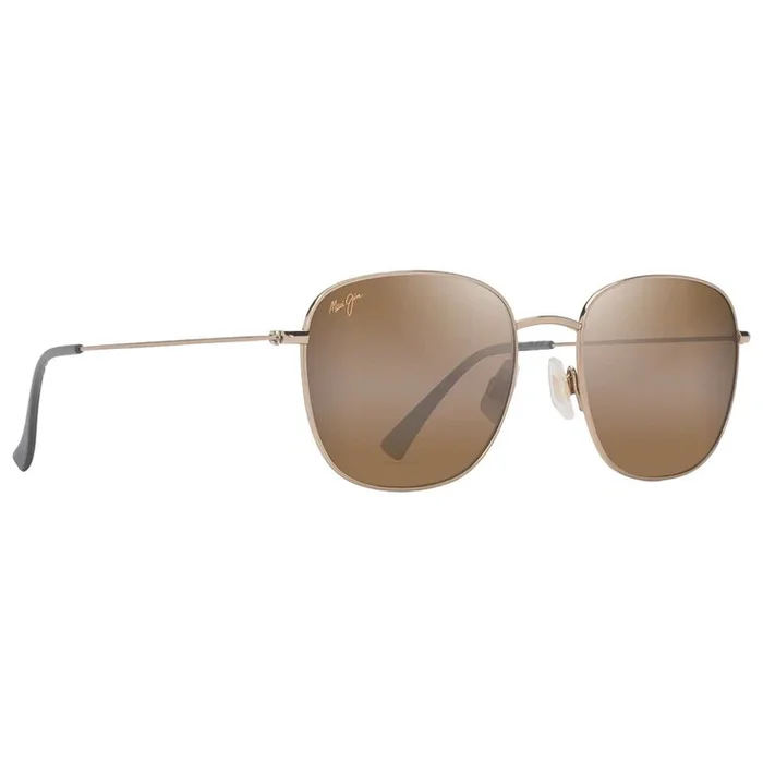 Lunettes de soleil Maui Jim Olali Asian Fit Doré Clair Brillant Vert Gris Hcl Bronze MauiPure