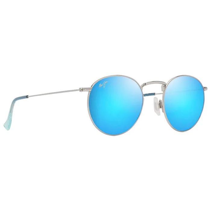 Lunettes de soleil Maui Jim Pukaua Argent Brillant Bleus Verts Bleu Hawaï MauiPure