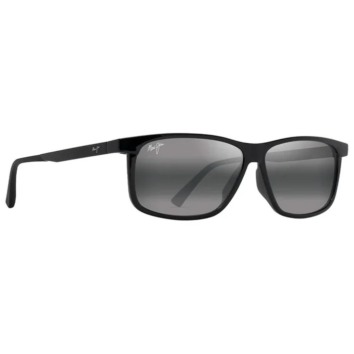 Lunettes de soleil Maui Jim Pulama Noir Brillant Neutral Grey Minéral Superthin