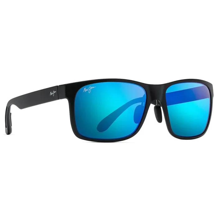 Lunettes de soleil Maui Jim Red Sands Noir Mat Bleu Hawaï MauiPure