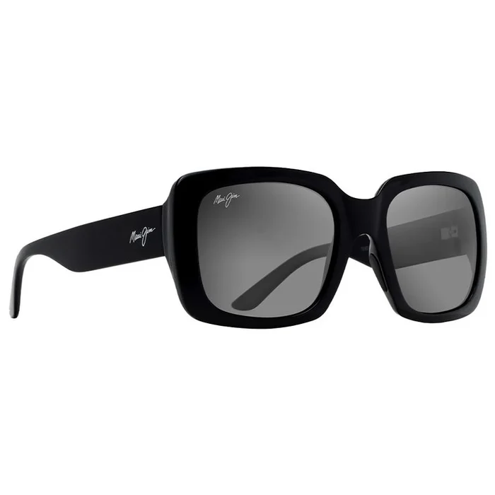 Lunettes de soleil Maui Jim Two Steps Noir Brillant Gris Neutre Minéral SuperThin