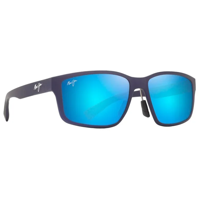 Lunettes de soleil Maui Jim Walewaha Asian Fit Metal Matte Blue Blue Hawaii Mineral Superthin