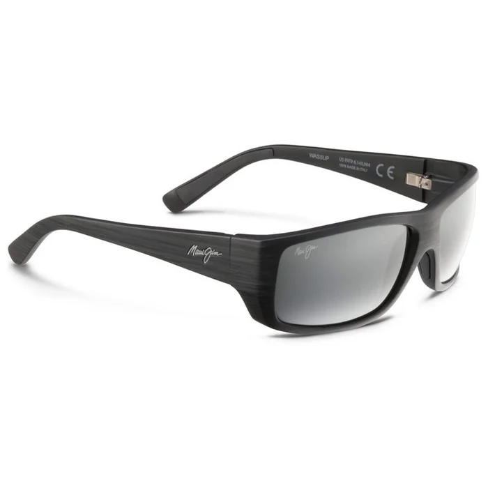 Lunettes de soleil Maui Jim Wassup Gris Mat Grain De Bois Noir Gris Neutre