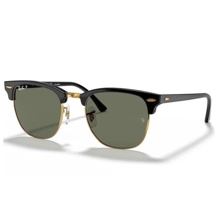 Lunettes de soleil Ray Ban RB3016 Clubmaster Classic Polished Black Gold Green G-15 Polar