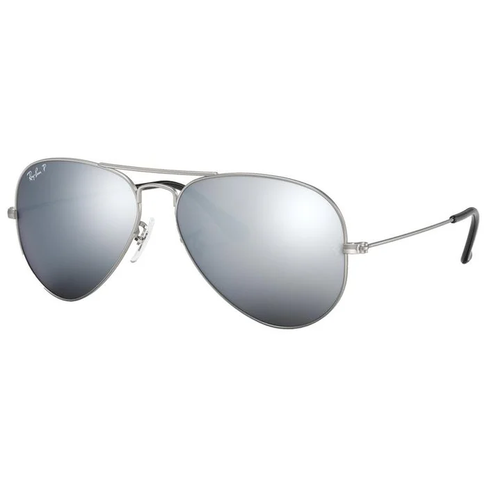 Lunettes de soleil Ray Ban RB3025 Aviator Matte Silver Dark Grey Polarized