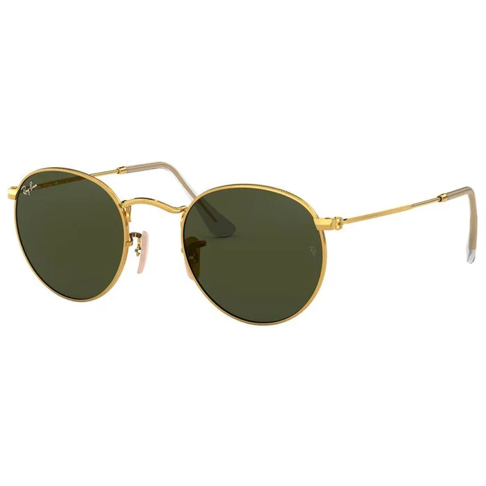 Lunettes de soleil Ray Ban RB3447 Round Metal Polished Gold Green G-15
