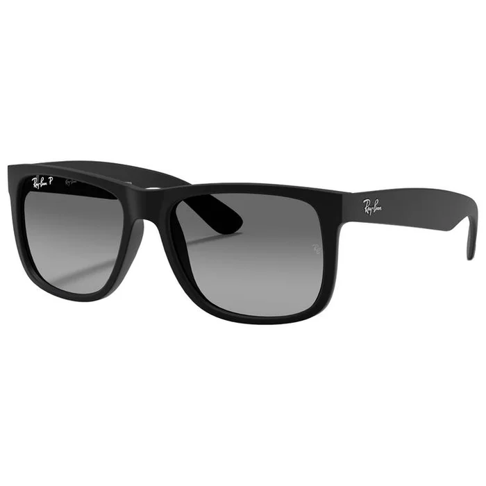 Lunettes de soleil Ray Ban RB4165 Justin Classic Matte Rubber Black Light Grey Gradient Polar