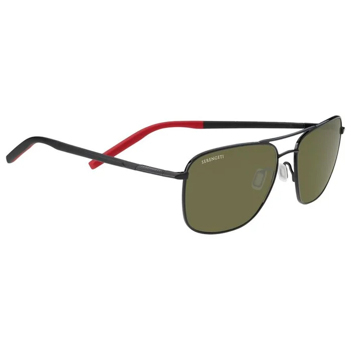 Lunettes de soleil Serengeti Spello Shiny Black Red Mineral Polarized 555nm