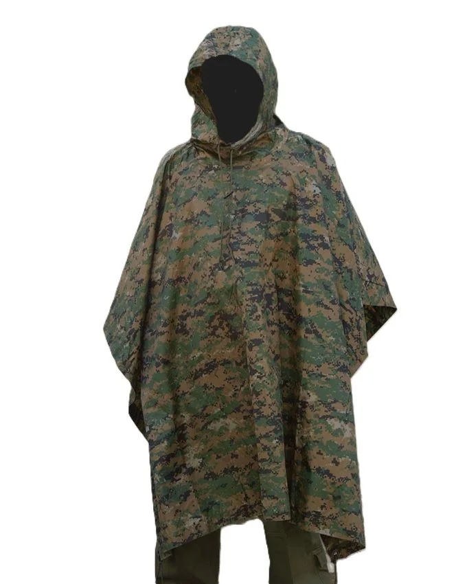 M4463 – MIL-TEC Poncho Ripstop Digital Woodland 208 x 153 cm