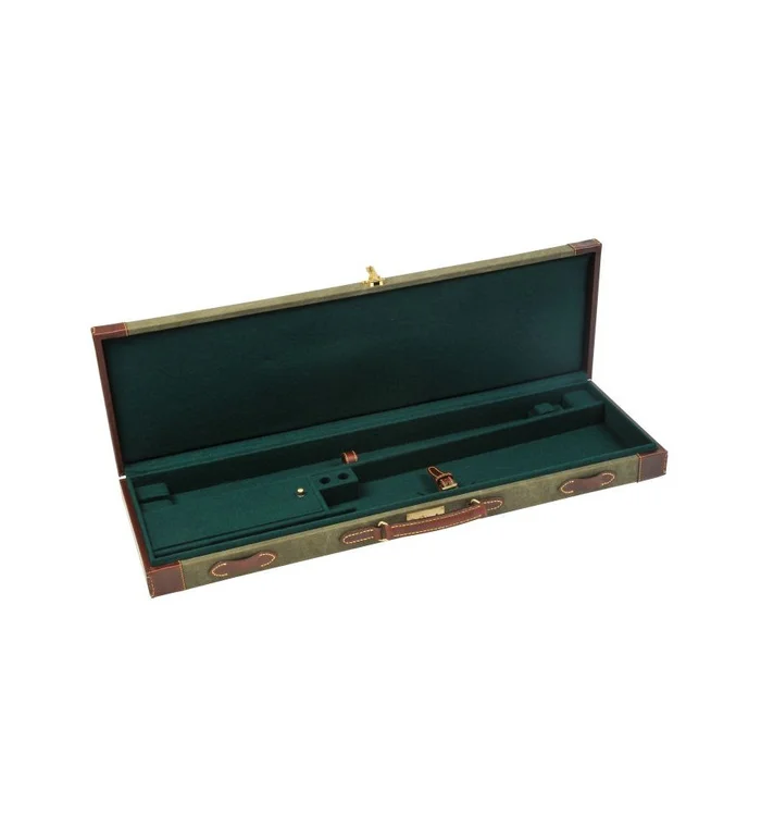 Mallette fusil toile et cuir vachette intérieur feutrine dim 82×22.5x