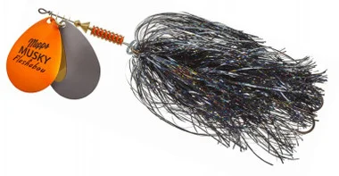 Mepps Double Blade Musky Flashabou hot orange/bk-black 1 1/2 OZ – MFD7T HOBK-BK