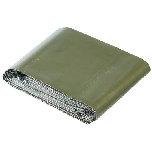 MFH couverture de sauvetage First Aid, argent / OD vert 210x130CM